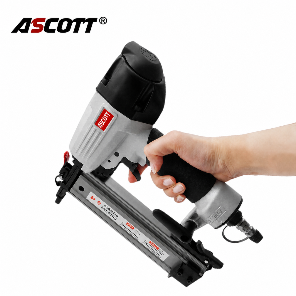 ASCOTT 18GA F50 2IN1 9040 Pneumatic Nail Gun for Home Carpentry Decorative Panel Joining And Fixing Thin Wood Board