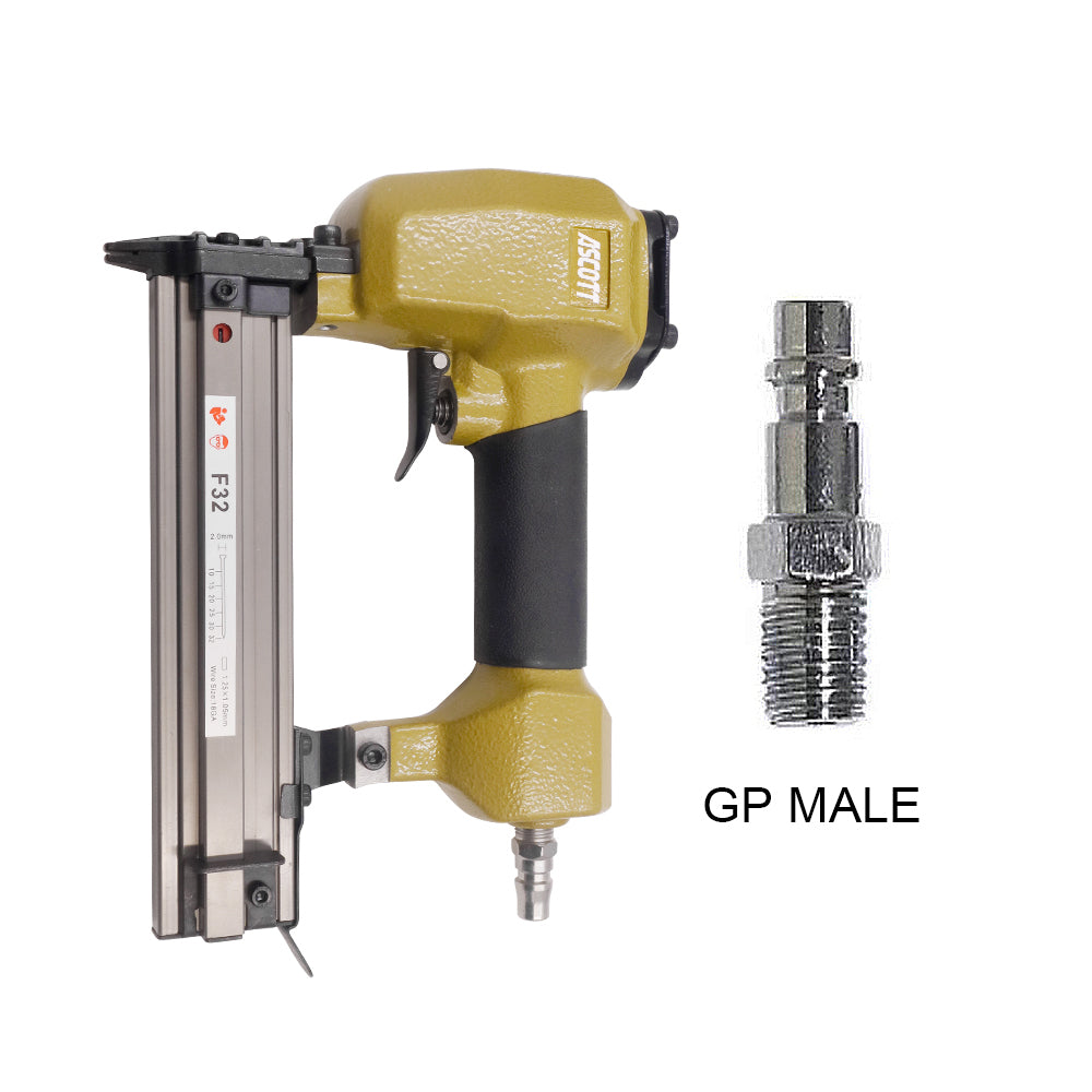 ASCOTT F32 Air Nailer Stapler 18Ga Small Fixing Nail Gun for Furniture Plywood Binding Woodworking DIY Upholstery Fastener