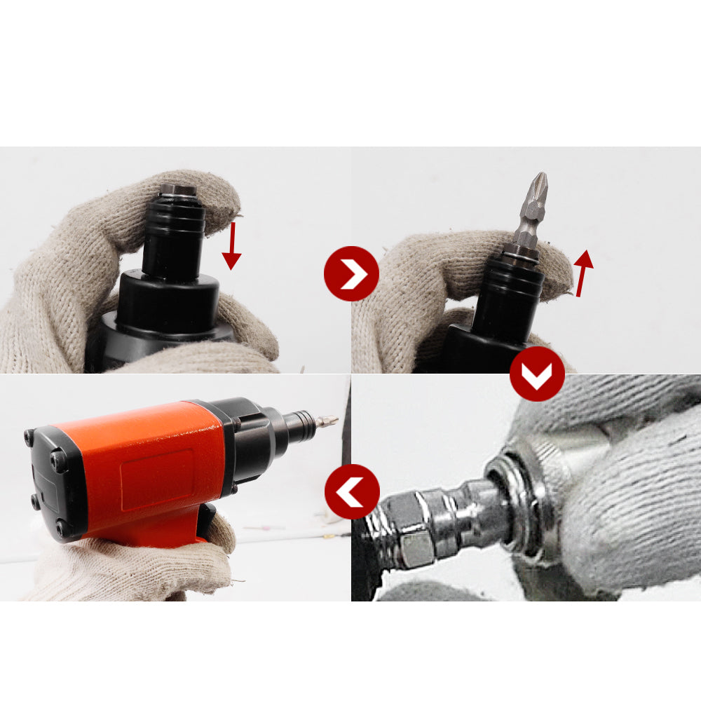 10H Industrial Pistol Grip Air Impact Screwdriver, High Torque Reversible Pneumatic Screw Gun for Heavy Duty Assembly Tool