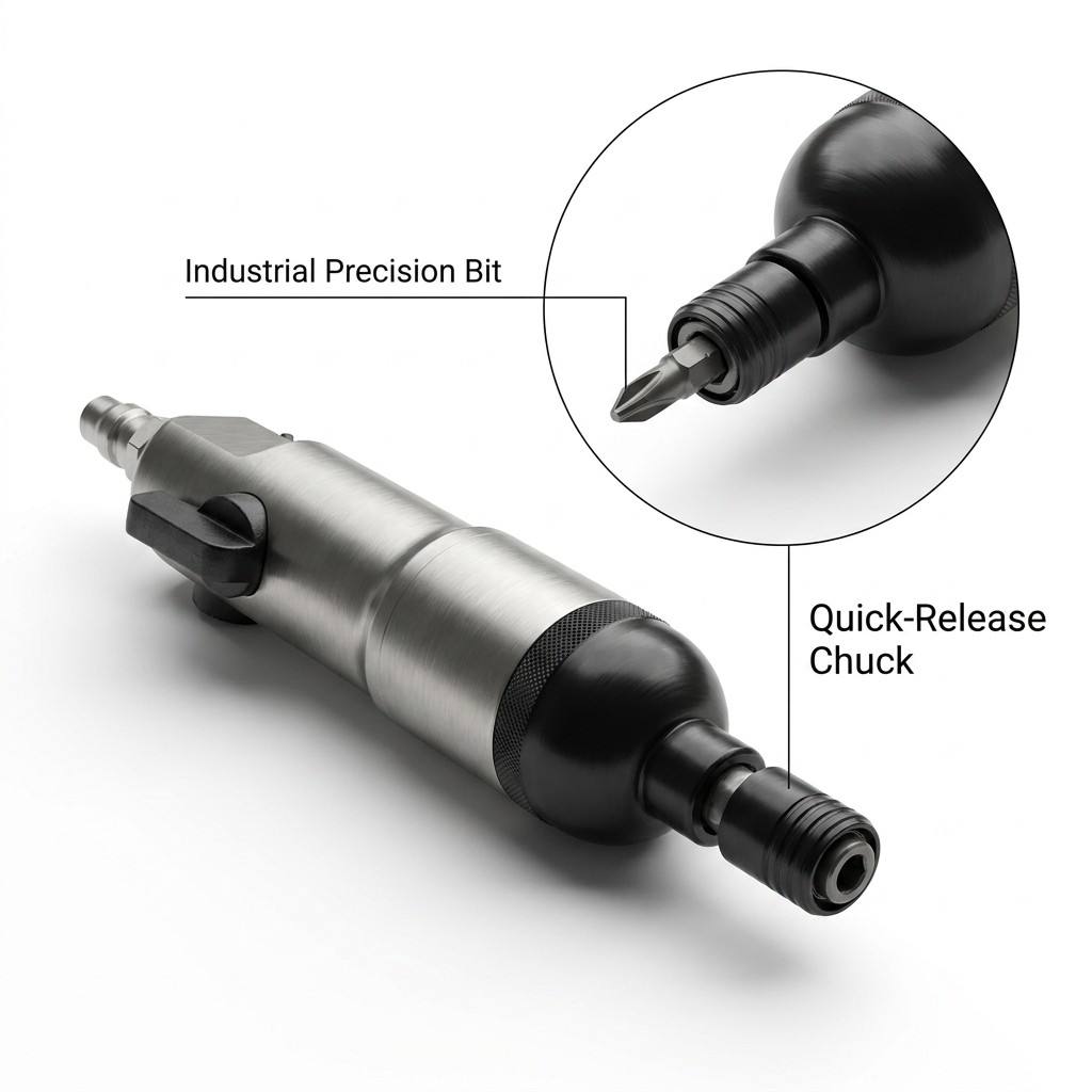 ASCOTT 5H Industrial Pneumatic Screwdriver 10000RPM 35N.m High Torque Twin Hammer Air Screw Driver with 1/4" Quick Change Chuck