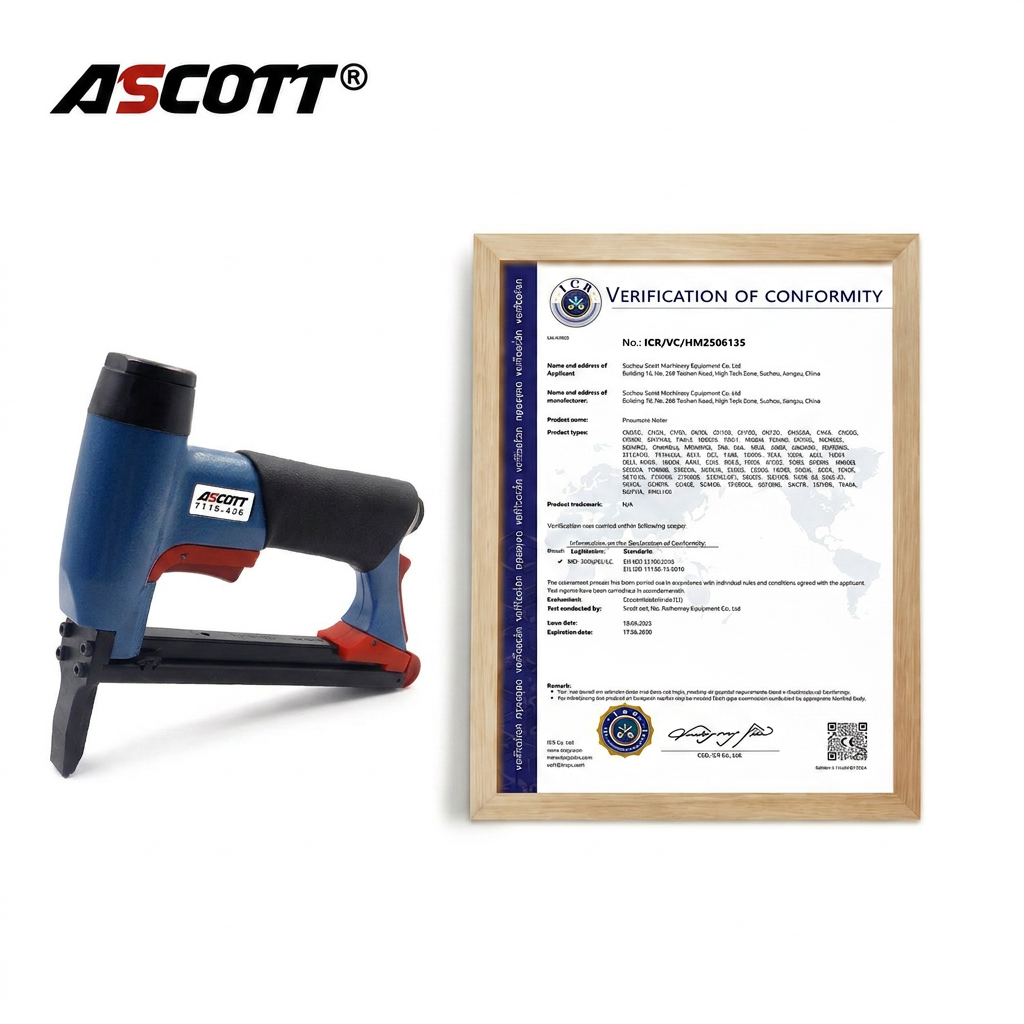 ndustrial 7116-436 Fine Wire Upholstery Stapler Air Finish Nailer for Woodworking Tool 1/4"~5/8" Long Nose Pneumatic Staple Gun