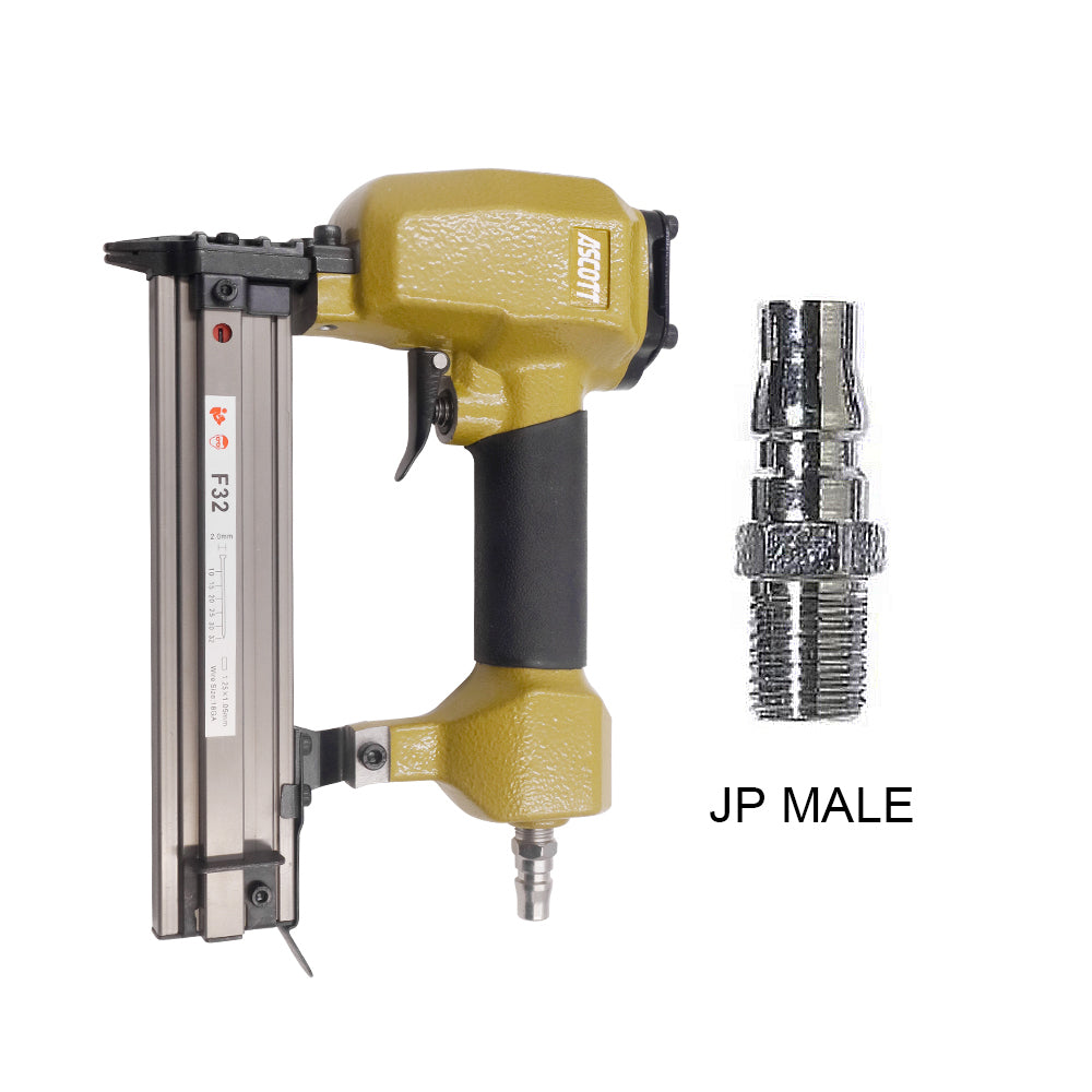 ASCOTT F32 Air Nailer Stapler 18Ga Small Fixing Nail Gun for Furniture Plywood Binding Woodworking DIY Upholstery Fastener
