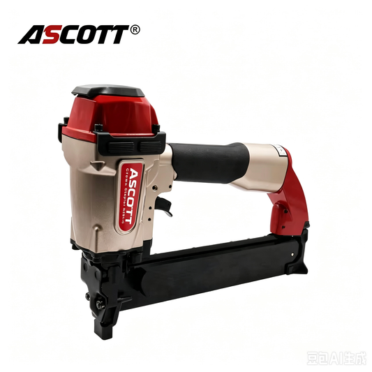 ASCOTT N851-C Pneumatic Crown Stapler Heavy Duty for Roofing Decking Furniture Frames Industrial Grade Air Nail Gun Nailer