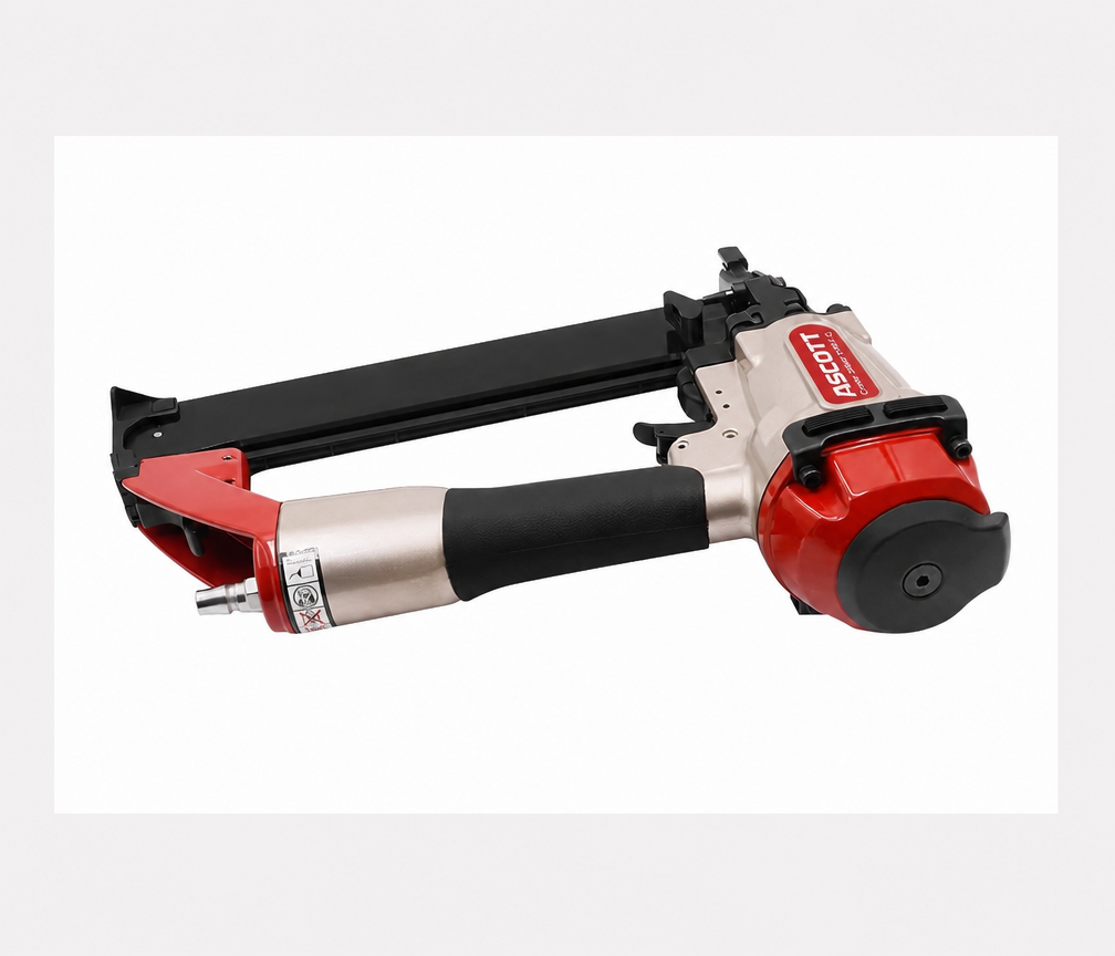 ASCOTT N851-C Pneumatic Crown Stapler Heavy Duty for Roofing Decking Furniture Frames Industrial Grade Air Nail Gun Nailer